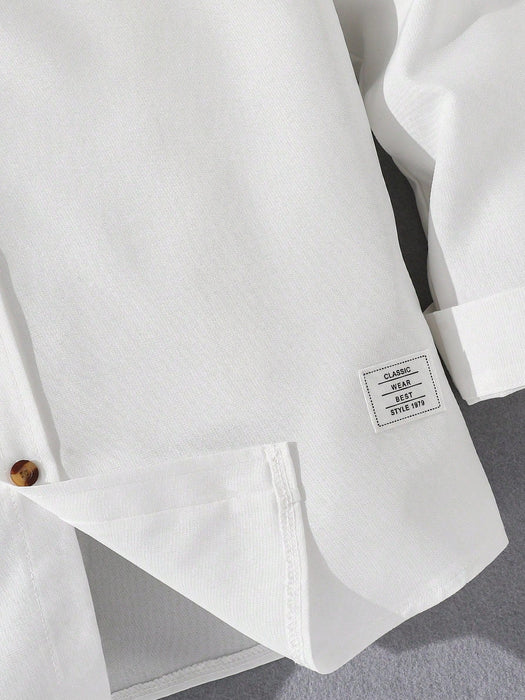 SHEIN Camisa informal sencilla de manga larga con botones para adolescente - Quierox - Tienda Online