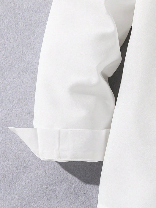 SHEIN Camisa informal sencilla de manga larga con botones para adolescente - Quierox - Tienda Online