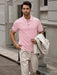 SHEIN Camisa polo casual de oficina de manga corta a rayas para hombres de talla grande - Quierox - Tienda Online