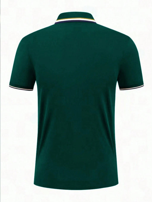 SHEIN Camisa tipo polo de manga corta con botones y ribete de contraste - Quierox - Tienda Online