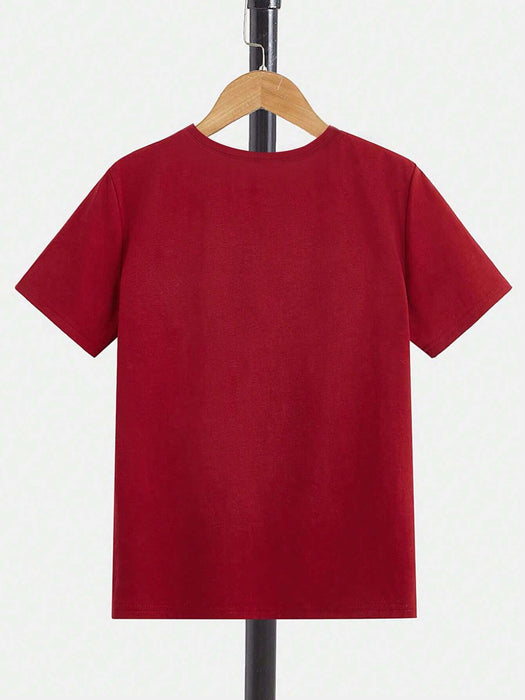 SHEIN Camiseta básica de niño de manga corta con estampado - Quierox - Tienda Online