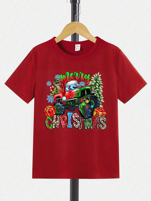 SHEIN Camiseta básica de niño de manga corta con estampado - Quierox - Tienda Online