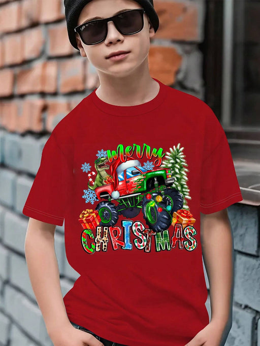 SHEIN Camiseta básica de niño de manga corta con estampado - Quierox - Tienda Online