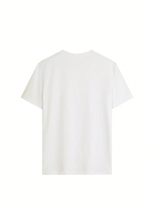 SHEIN Camiseta casual de manga corta con cuello redondo y estampado numérico - Quierox - Tienda Online