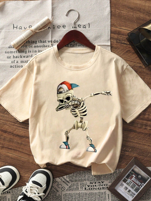 SHEIN Camiseta con estampado de esqueleto para niño preadolescente - Quierox - Tienda Online