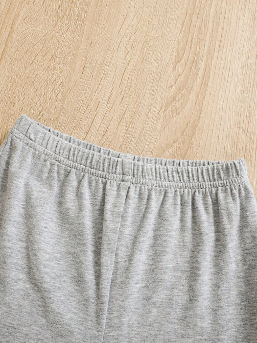 shein Camiseta Con Estampado De Letras A Cuadros Para Bebé Y Shorts unicolor - Quierox - Tienda Online