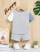 shein Camiseta Con Estampado De Letras A Cuadros Para Bebé Y Shorts unicolor - Quierox - Tienda Online