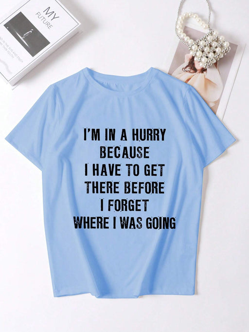 Shein Camiseta con gráfico de eslogan Plus - Quierox - Tienda Online