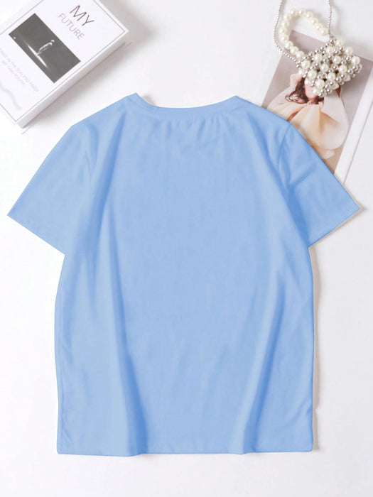 Shein Camiseta con gráfico de eslogan Plus - Quierox - Tienda Online