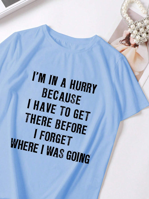 Shein Camiseta con gráfico de eslogan Plus - Quierox - Tienda Online