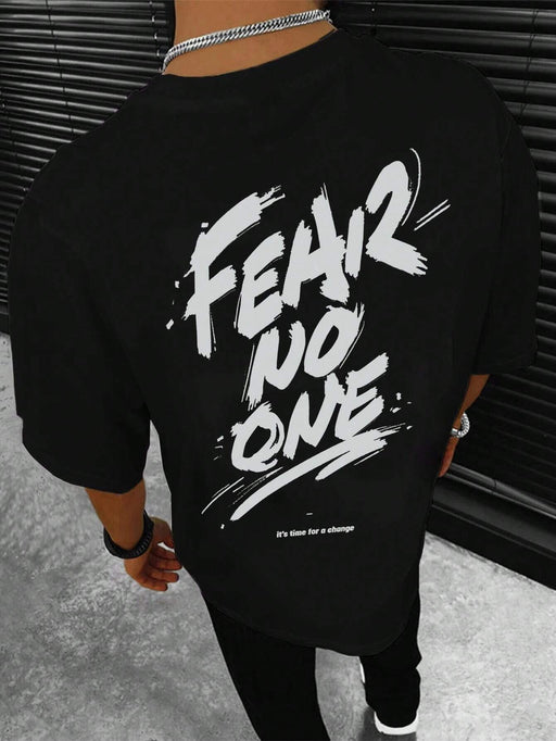 Shein Camiseta con hombros caídos y eslogan gráfico para hombre - Quierox - Tienda Online