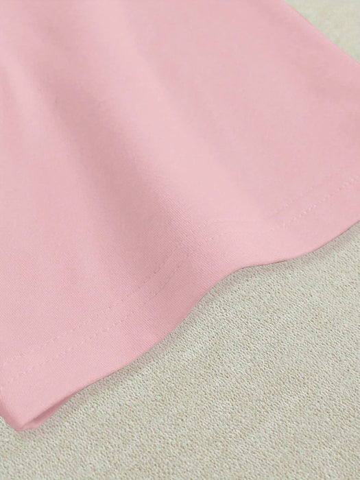 SHEIN Camiseta corta informal de manga corta con cuello redondo y estampado - Quierox - Tienda Online