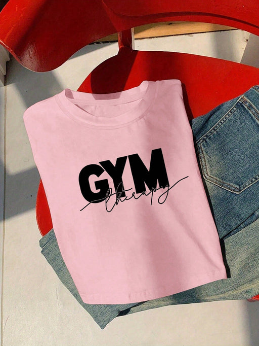 SHEIN Camiseta corta informal de manga corta con cuello redondo y estampado - Quierox - Tienda Online