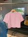 SHEIN Camiseta corta informal de manga corta con cuello redondo y estampado - Quierox - Tienda Online
