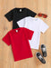 Shein Camiseta de cuello redondo lisa de 3 piezas para niño pequeño - Quierox - Tienda Online