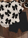 SHEIN camiseta de manga corta con cuello redondo y estampado de lazo y leggings de punto - Quierox - Tienda Online