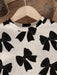 SHEIN camiseta de manga corta con cuello redondo y estampado de lazo y leggings de punto - Quierox - Tienda Online
