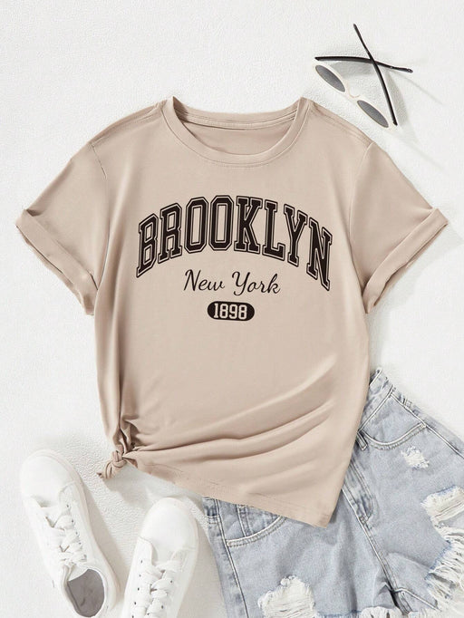 SHEIN Camiseta De Manga Corta Con Estampado De Letras - Quierox - Tienda Online