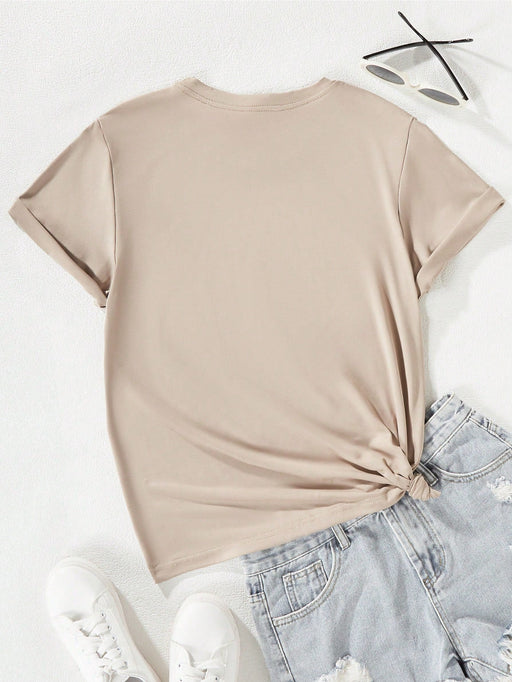 SHEIN Camiseta De Manga Corta Con Estampado De Letras - Quierox - Tienda Online