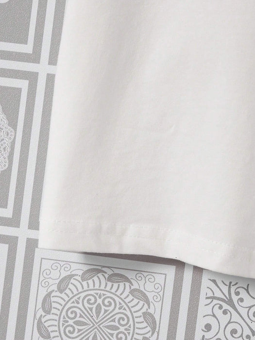 SHEIN Camiseta De Manga Corta Con Patrón De Corazón Casual Para Niñas, Adecuada Para El Verano - Quierox - Tienda Online