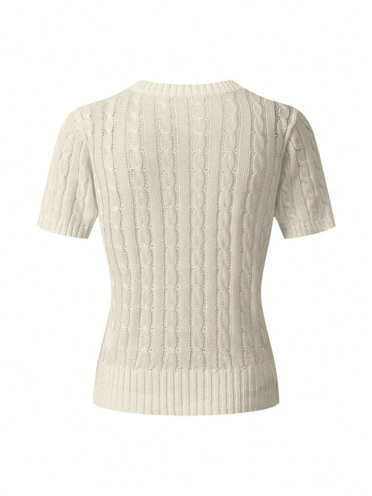 SHEIN Camiseta de manga corta de punto estilo casual - Quierox - Tienda Online