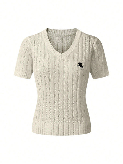 SHEIN Camiseta de manga corta de punto estilo casual - Quierox - Tienda Online