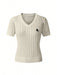 SHEIN Camiseta de manga corta de punto estilo casual - Quierox - Tienda Online