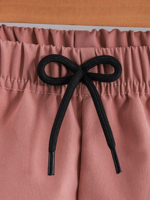 Shein Camiseta de manga corta y pantalones cortos con estampado de palmeras - Quierox - Tienda Online