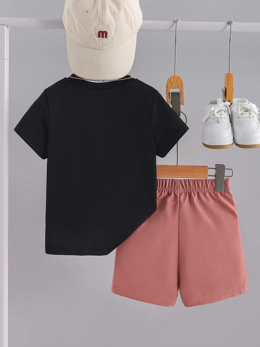 Shein Camiseta de manga corta y pantalones cortos con estampado de palmeras - Quierox - Tienda Online