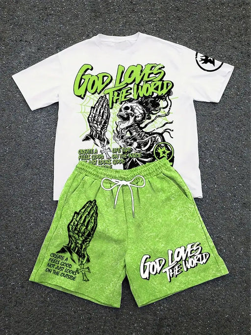 SHEIN Camiseta de manga corta y shorts para hombre - Quierox - Tienda Online