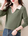 SHEIN Camiseta de manga larga con cuello de polo para mujer - Quierox - Tienda Online
