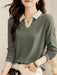 SHEIN Camiseta de manga larga con cuello de polo para mujer - Quierox - Tienda Online