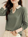 SHEIN Camiseta de manga larga con cuello de polo para mujer - Quierox - Tienda Online