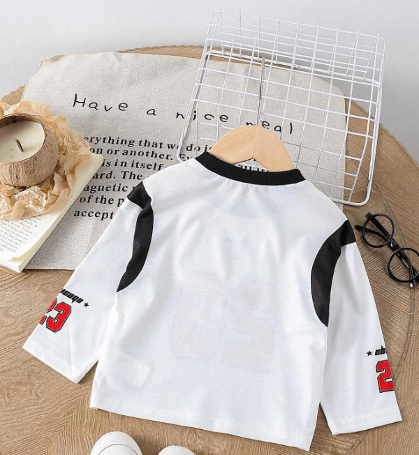 SHEIN - Camiseta de manga larga con cuello redondo y estampado de letras - Quierox - Tienda Online
