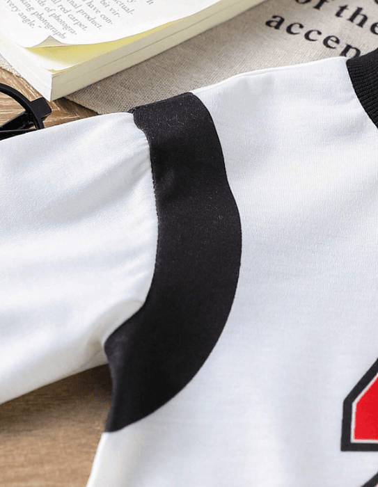 SHEIN - Camiseta de manga larga con cuello redondo y estampado de letras - Quierox - Tienda Online