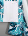 SHEIN Camiseta de manga larga con estampado tropical y patchwork informal para adolescentes - Quierox - Tienda Online