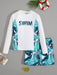 SHEIN Camiseta de manga larga con estampado tropical y patchwork informal para adolescentes - Quierox - Tienda Online
