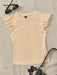 SHEIN Camiseta de punto acanalado con volantes Soleia - Quierox - Tienda Online