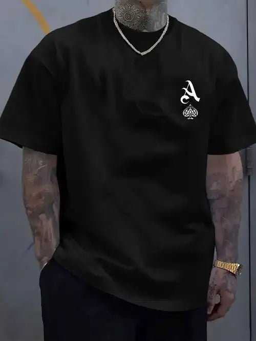 SHEIN Camiseta De Verano Con Estampado De Símbolos Ace Para Hombre - Quierox - Tienda Online