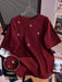 SHEIN Camiseta de verano informal con cuentas, hecha a mano, para mujer - Quierox - Tienda Online