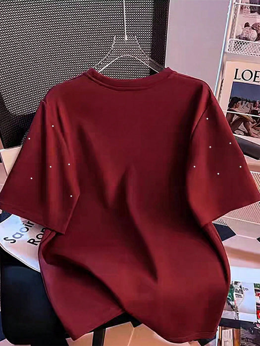 SHEIN Camiseta de verano informal con cuentas, hecha a mano, para mujer - Quierox - Tienda Online
