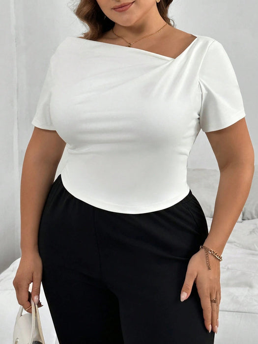 Shein Blusas Tallas Grandes Shein Camiseta Elegante Blanca