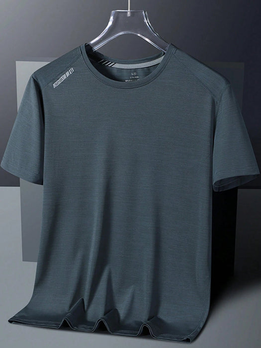 SHEIN Camiseta estilo boyfriend de secado rápido para hombre, manga corta, cuello redondo - Quierox - Tienda Online