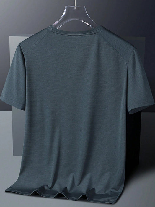 SHEIN Camiseta estilo boyfriend de secado rápido para hombre, manga corta, cuello redondo - Quierox - Tienda Online