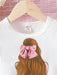 SHEIN Camiseta Gráfica De Figura De Bebé Niña Y Falda De Cintura De Papel Con Cinturón - Quierox - Tienda Online
