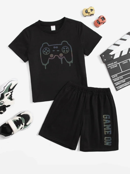 SHEIN Camiseta Impresa Con Consola De Juegos Reflectante Para Niños - Quierox - Tienda Online
