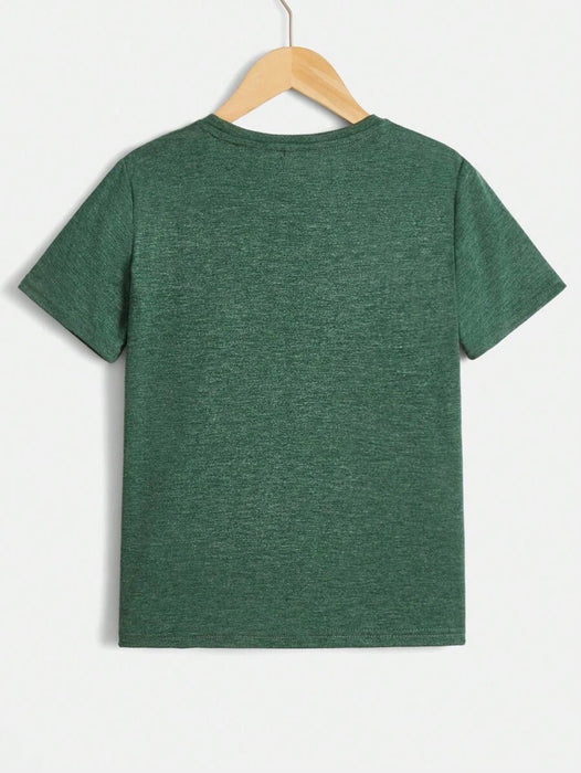 Shein Camiseta Informal De Cuello Redondo Y Manga Corta Para Niño - Quierox - Tienda Online