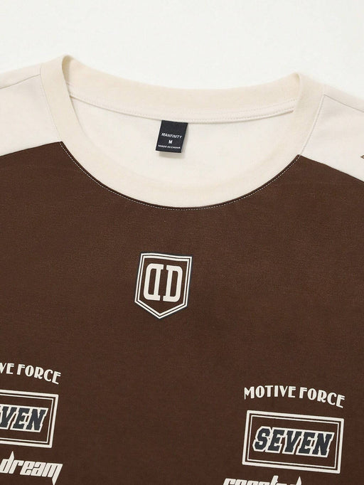 SHEIN Camiseta informal de manga corta con cuello redondo diseño urbano con estampado - Quierox - Tienda Online