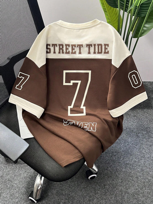 SHEIN Camiseta informal de manga corta con cuello redondo diseño urbano con estampado - Quierox - Tienda Online