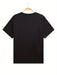 Shein Camiseta informal de manga corta con cuello redondo y estampado de labios dorados para mujer - Quierox - Tienda Online